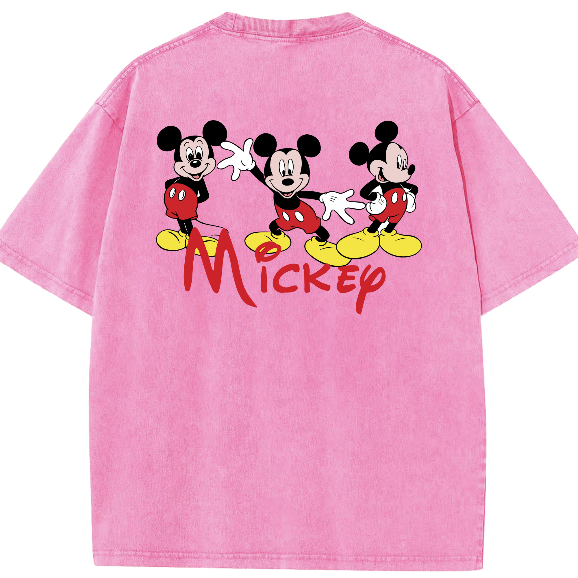 （画像用） ミッキーマウス Mickey Mouse 綿100% ヴィンテージ風 半袖Tシャツ（背面プリント）